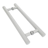 Puxador Duplo Porta Pivotante Portão Social Em Alumínio 30cm