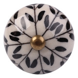 Puxador Folhagem Vintage Cerâmica Decorativo Luxo Gaveta
