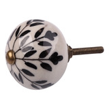 Puxador Folhagem Vintage Cerâmica Decorativo Luxo Gaveta