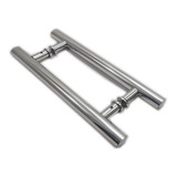 Puxador H 30x20 Cm Duplo Para Porta Vidro Blindex Cromado