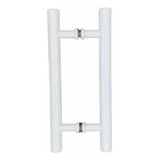 Puxador H De Alumínio 30x20cm Porta Vidro Blindex Branco
