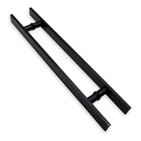 Puxador Inox Chato 80 Cm Top Porta De Madeira Vidro Preto