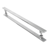 Puxador Inox Escovado 80cm Para Porta Pivotante Madeira Cor Prata Fosco Ghiz Master Inox