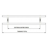 Puxador Inox Escovado 80cm Para Porta Pivotante Madeira Cor Prata Fosco