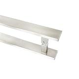 Puxador Inox Porta Pivotante Duplo 50cm Modelo Flat Cor-Escovado