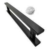 Puxador Inox Porta Pivotante Madeira E Vidro Preto 60cm