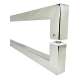 Puxador Inox Porta Pivotante Quadrado Beauty 40cm Polido