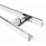 Puxador Inox Preto Chato 45cm X 30 Porta Madeira Vidro