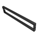 Puxador Inox U Para Porta Pivotante Preto Fosco 70cm