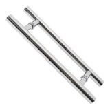 Puxador Para Porta Vidro Madeira Inox Polido 20cm