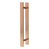 Puxador Para Portas Madeira Vidro 40 Cm Alumínio Rose