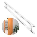 Puxador Porta 1 Metro Madeira Vidro Aço Inox 304 Cor Prata Escovado Pivotante - Brinovar
