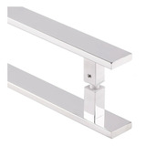 Puxador Porta Duplo Em Aço Inox 100cm Modelo Flat