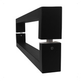 Puxador Porta Duplo Square Inox 1m Quadrado Preto Fosco