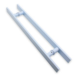 Puxador Porta Madeira correr Inox 45cm Duplo par 30x10mm Cor Branco