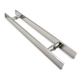 Puxador Porta Madeira correr Inox 45cm Duplo par 30x10mm