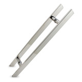 Puxador Porta Madeira correr Inox 45cm Duplo par 40x10mm