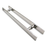 Puxador Porta Madeira correr Inox 45cm Duplo par 40x10mm