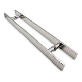 Puxador Porta Madeira correr Inox 60cm Duplo par 30x10mm Cor Preto