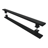 Puxador Porta Madeira Pivotante Flat 80cm Aço Inox Preto Decorplace