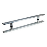 Puxador Porta Madeira vidro correr Inox 45cm Duplo par 