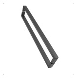 Puxador Porta Pivotante Aço Inox 304 80cm U Preto Fosco