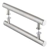 Puxador Porta Pivotante Duplo Inox Tubular 50cm Cor-Escovado Fosco