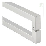 Puxador Porta Pivotante Duplo Quadrado 80cm Inox