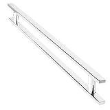 Puxador Porta Pivotante Madeira Vidro 60cm Aço Inox 304 Escovado - Brinovar