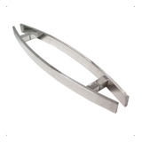 Puxador Porta Pivotante Portão Inox 304 80cm Chato Curvo
