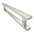 Puxador Porta Vidro Pivotante Madeira Inox 1,2 Mt  