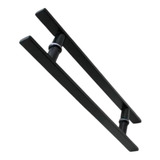 Puxador Preto 40cm Barra Chata Luxo Alumínio Maciço Fosco