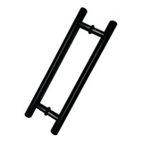 Puxador Redondo Aço Inox Preto 45cm Portas Madeira vidro