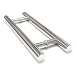 Puxador Redondo Inox 45cm Porta Vidro Ferro Madeira Alum