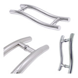 Puxador S Aço Inox Redondo Porta Madeira Vidro Social 30cm