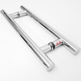 Puxador Tubular Resistente Polido 100x80 32mm Duplo Brilhoso