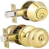 Puxadores De Entrada Com Chave Com Conjunto De Fechadura De Cilindro único Para Portas Dianteiras E Externas  Puxador  Polished Brass