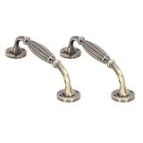 Puxadores De Porta De Bronze Antigo 2 Conjuntos De Maçanetas Deslizantes Finamente Trabalhadas Resistentes à Ferrugem Para Portas De Entrada