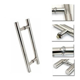 Puxadores Em Inox H 40cm X 30cm Porta De Vidro Madeira