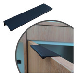 Puxadores Kit 15 Para Gavetas Portas Slim Perfil Móveis Cor Preto Pintura Eletrostática Á Pó