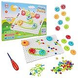 PUZZLE MAGIC PLATE 133 PEÇAS BLOCO DE MONTAR INFANTIL EDUCATIVO ENGRENAGENS PARAFUSOS FERRAMENTAS E CORRENTE PARA MONTAR DIVERTIDOS FORMATOS EM BASE PLANA