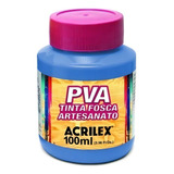 Pva Tinta Fosca 100ml Para Artesanato Acrilex Cores Cor Azul Country