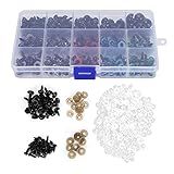 QANYEGN 640 Unidades De Olhos E Narizes Coloridos Olhos De Artesanato De Plástico Com Arruelas Kit De Amigurumi Acessórios Para Bonecas De Pelúcia Ursos