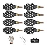 QccHieUs 8Pcs Correntes De Neve Correntes De Pneus Estrada Lamacenta Antiderrapante Portátil Fácil De Instalar Acessórios De Corrente De Pneus Corrente De Preto