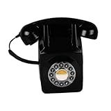 QccHieUs Suporte De Parede Para Telefone Fixo Retrô Telefone De Discagem Decoração Para Casa Tipo Vintage Telefone Antigo Para Negócios Festa Família Preto