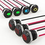 QCDENG 7 Peças 12V LED Pequena Luz Indicadora 1 2 12 Mm Luz De Painel Piloto Indicador De Sinal à Prova D água Com Fios Para Carros Caminhões