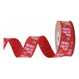 Qd 1 Rolo Fita Natal 8 2 5 Cm Com Fio Vermelho