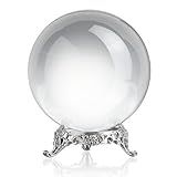 QFkris Bola De Cristal Transparente De 80 Mm Com Suporte Para Esfera De Cristal De Adivinhação Da Fortune Teller Para Magia- Bola Decorativa De 7-9 Cm Para Fotografia De Lensball- Feng Shui