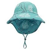 Qianmome Chapéu Infantil Estilo Oceano UPF50  Safari Sun Bucket Hat Summer Play Proteção Solar Boné De Praia Para Meninos E Meninas  Gaivotas Azuis  2 8 Years