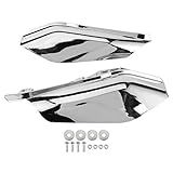 Qiilu Defletor De Ar De Motocicleta 2 Peças De Acabamento Defletor De Ar Com Escudo Térmico Para Motocicleta Com Acabamento De Moldura Média Adequado Para Modelos Touring E Trike 2009 2018 Cromado 